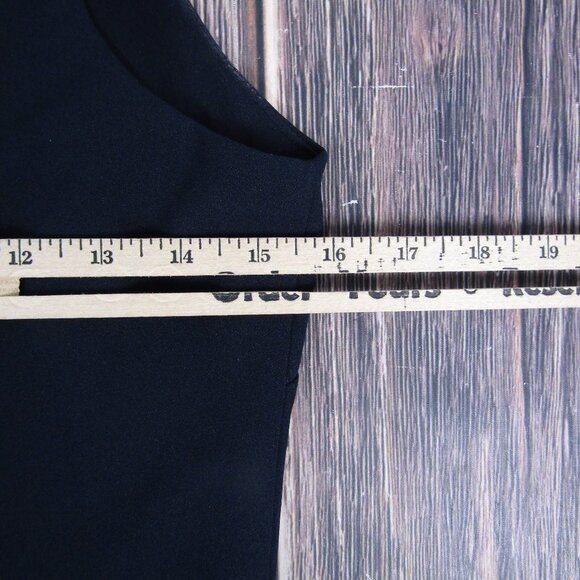 Betsey Johnson Dress Womens 6 Navy Sleeveless Ruffle Hem Sheath Cocktail FL04K79 - Picture 8 of 10